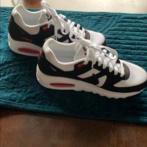 Nike Air Max. Black, white, and red.